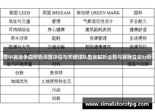 意甲赛场争四形势深度评估与关键球队前景解析走势与赛程变量分析